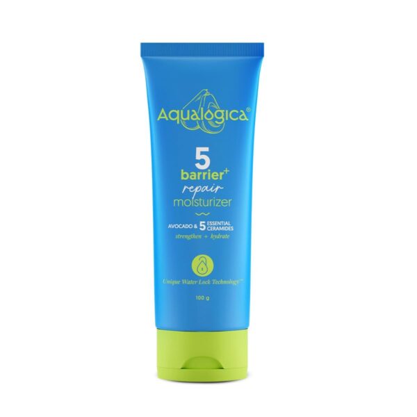 Aqualogica 5 Barrier+ Repair Moisturizer with Avocado & 5 Essential Ceramides - 100g | Repairs and Strengthens Skin Barrier | Deeply Moisturizes | Non-sticky & Non-Oily | Suitable For All Skin Types - Fast Shipping to USA & Canada