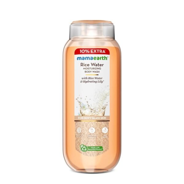 Mamaearth Rice Water Moisturizing Body Wash with Rice Water & Hydrating Lily Scent for Dewy Glass Skin - 275 ml | Intensely Moisturizes |Long Lasting Fragrance |Deeply Cleanses |Gentle |All Skin Types - Fast Shipping to USA & Canada