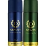DENVER Hamilton Deo + Pride Deo - 165ML Each (Combo Pack of 2) | Long Lasting Deodorant Body Spray for Men - Fast Shipping to USA & Canada