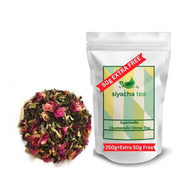 Siyacha Tea Chamomile Citrus Black Tea| SPECIAL VALUE PACK BUY 250g GET EXTRA 50g FREE|Delicious & Healthy Tea with Natural Ingredients|For Stress Relief and Good Sleep Premium Chai| - Fast Shipping to USA & Canada