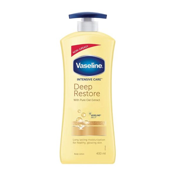 Vaseline Intensive Care Deep Restore With Pure Oat Extract Body Lotion, 400 Ml - Fast Shipping to USA & Canada
