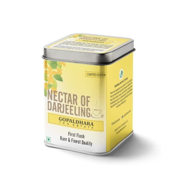 Gopaldhara Nectar of Darjeeling 25gm Tin Can - (Royal Series) FTGFOP1 Extremely Rare Spring Champagne of Teas First Flush Whole Leaf Tea - Fast Shipping to USA & Canada