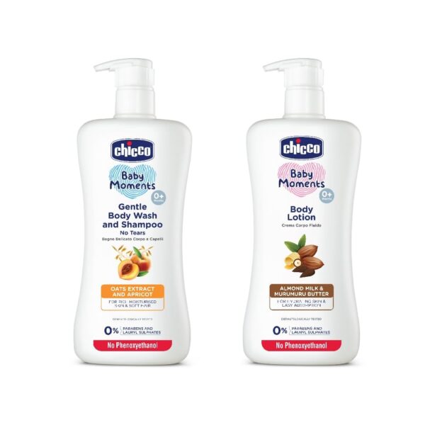 Chicco Gental Body Wash 500ml With Body lotion 500ml Combo Pack - Fast Shipping to USA & Canada