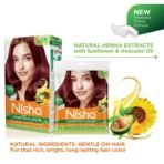Nisha Cream Hair Colour 3.16 BURGUNDY (60gm + 60ml + 18ml Nisha Conditioner with Natural Herbs 100% Grey Hair Coverage) Pack of 1 - Fast Shipping to USA & Canada - Image 6