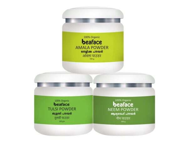 Beaface Skin Care Combo Pack Amla Powder Tulsi Powder Neem Powder (100 gm Pack of 3)