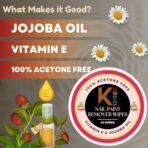 KINDED Nail Paint Remover Wipes Acetone Free Cuticle Care Nourishing Formula Nail Polish Removing Lacquer Cleanser Wet Pads Pulls Tissues Enriched with Jojoba Oil & Vitamin E - Fruity, 40 Wipes - Fast Shipping to USA & Canada - Image 4