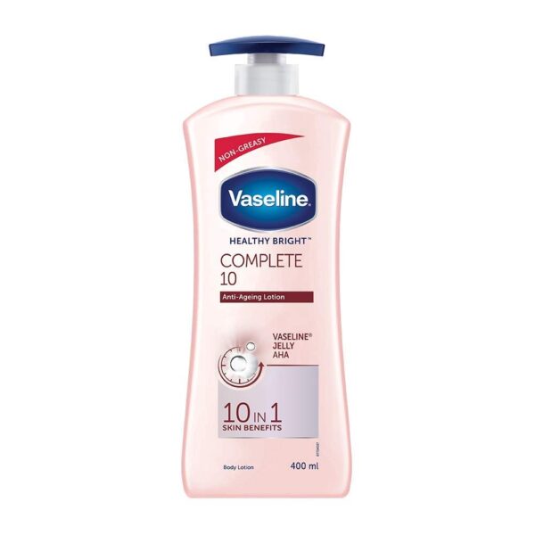 Vaseline Healthy Bright Complete 10 Body Lotion, Anti- Ageing Lotion With Vitamin B3, Aha, Pro-Retinol, 400 ml - Fast Shipping to USA & Canada