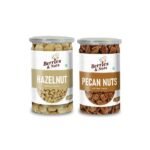 Berries And Nuts Premium Jumbo Hazel Nuts & Pecan Nuts Combo | Hazel Nuts 170 Grams & Pecan Nuts 150 Grams - Fast Shipping to USA & Canada
