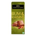 Cadbury Temptations Rum & Raisins Premium Chocolate Bar, 70 g - Fast Shipping to USA & Canada