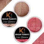 KINDED Loose Shimmer Makeup Foil Pigments Glitter Eyeshadow for Women Smokey Eyes Face Brow Bones Body Highlighter Metallic Beauty Shiny Dust Powder Pearls (Combo 3gm each, Bronze & Carrot Red) - Fast Shipping to USA & Canada - Image 2