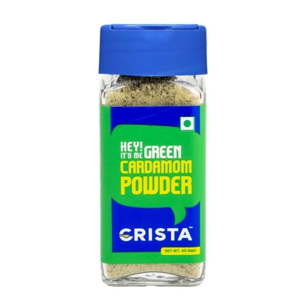 CRISTA 45 gms Green Cardamom Powder | Elaichi Powder| Zero added Colours, Fillers, Additives & Preservatives | Farm Fresh