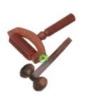 FA INDUSTRIES Wooden Cutter Handy Pain Relief T-Roller Massager (8x6 cm), Wooden Face massager (5x2.5 cm) (Set of 2) - Fast Shipping to USA