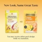 Twinings Lemon & Ginger 20 Single Tea Bags - 4 Pack, 4 X 30 g - Fast Shipping to USA & Canada - Image 3