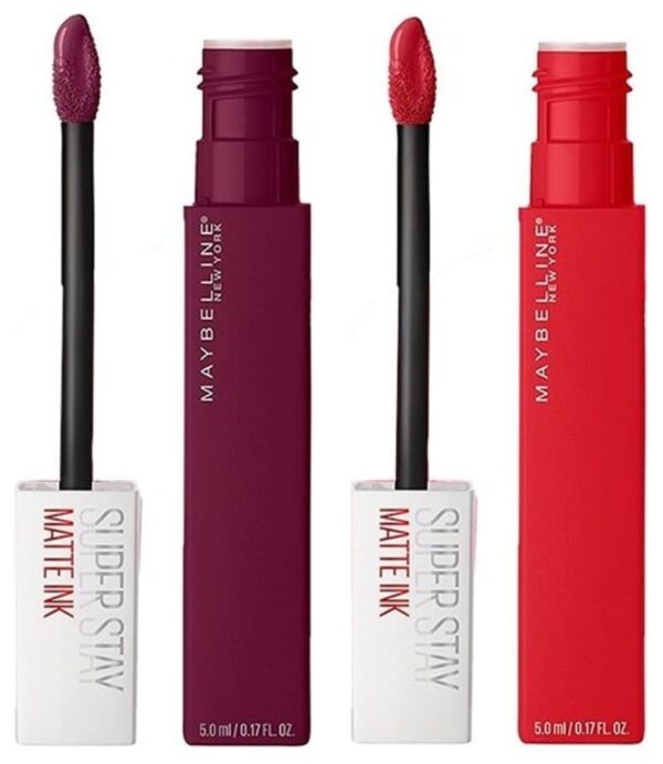 Maybelline New York Super Stay Matte Ink Liquid Lipstick, Transformer, 5g and Maybelline New York Super Stay Matte Ink Liquid Lipstick, 220 Ambitious, 5ml - Fast Shipping to USA & Canada