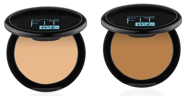 Maybelline New York Matte Compact Powder For All Skin Types, Fit Me, 128 Warm Nude, 8G & New York Compact Powder For All Skin Types, Fit Me, 330 Tofee, 8G, Brown - Fast Shipping to USA & Canada