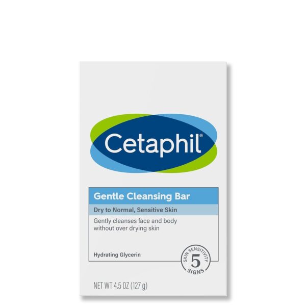 CETAPHIL Gentle Cleansing Bar, 4.5 oz Bar (Pack of 6), Nourishing Cleansing Bar For Dry, Sensitive Skin, Non-Comedogenic,Doctor Recommended Sensitive Skincare Brand - Fast Shipping to USA & Canada