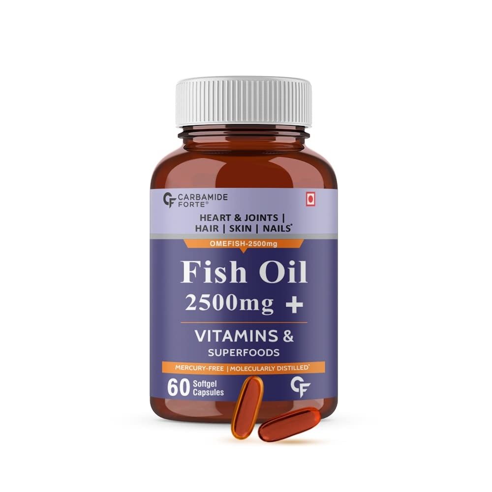 51dihlan4FL-1.jpg Carbamide Forte Fish Oil 2500mg- 60 Capsules| (Omega 3 1500mg; 900 mg EPA and 600mg DHA Per Serving) Capsule For Men & Women with Biotin, Vitamin D, Vitamin K2-MK7, 480 grams - Fast Shipping to USA - Image 1