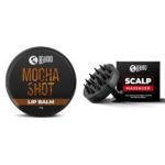 Beardo Mocha Shot Lip Balm, 7g | Non Tinted Lip Balm for Men | For Soft Kissable Lips, Smooth & Pin,Beardo Scalp Massager for Hair with Removable Handle | Soft Silicone Bristles for Dry Massage, Oil - Fast Shipping to USA & Canada