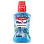 Colgate Maxfresh Plax Antibacterial Mouthwash, 24/7 Fresh Breath, Alcohol Free Mouth Wash Liquid for Bad Breath - 500ml Pepper Mint (Complete Oral Care) - Fast Shipping to USA & Canada