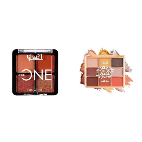 Glam 21 Little One 4-in-1 Eyeshadow Palette Ultra pigmented, |Little Lady-04 Floral Hues 9 In 1 Eyeshadow Palette Highly Pigmented Smudge-Proof (7.5 gm) 06- Sunflower - Fast Shipping to USA & Canada