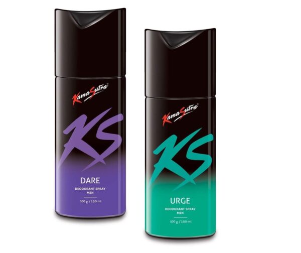 KamaSutra Deodorant Body Spray For Men, 150 ml - (Dare-Urge) Pack of 2 - Fast Shipping to USA & Canada