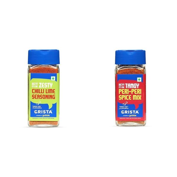 CRISTA International Multipurpose Combo - 11 | Chilli Lime Seasoning X 1, 50 gms & Peri-Peri Spice Mix X 1, 45 gms | No Added Colours, Fillers & Preservatives | Pack of 2