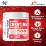 Dr. Morepen Muscle Food Creatine Monohydrate | Creatine Supplement for Lean Muscle Volumization, Strength & Energy - Unflavoured - 83 Servings - 250g - Fast Shipping to USA - Image 3