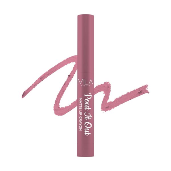Mila Beaute Pout It Out Matte Lip Crayon | Highly Pigmented & Enriched With Jojoba Oil | Soft Matte Finish | Creamy & Light Weight Texture | Smooth Glide Application | Shade - (Merida 1.25g)