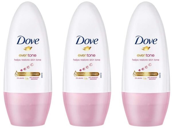 Dove Eventone Deodorant Roll On For Women, Antiperspirant Underarm Roll On Removes Odour, Keeps Skin Fresh & Clean, Alcohol Free, Paraben Free, 50 ml (Pack of 3) - Fast Shipping to USA & Canada