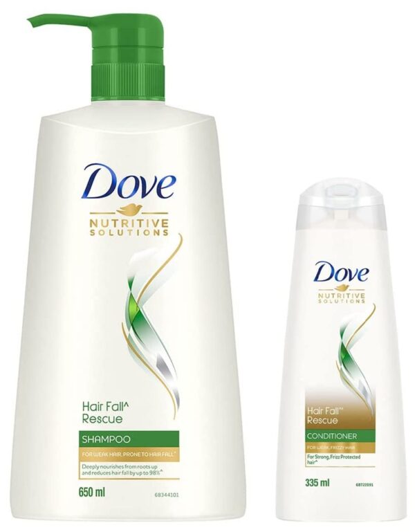 Dove Hair Fall Rescue Shampoo 650 ml & Dove Hair Fall Rescue Conditioner 335 m - Fast Shipping to USA & Canada