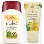 moha: Herbal Hair Shampoo & Conditioner | Mild Shampoo & Conditioner For Daily Use For All Hair Types | Hair Cleanser With Benefits Of Amla, Aloe, Brahmi & Bhringaraj - 100ml Each" - Fast Shipping to USA & Canada