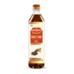 Del Monte Cold Pressed Mustard Oil 1L, Kolhu/Kacchi Ghana/Chekku | 100% Pure & Unrefined | Rich Aroma & Flavour | Healthy everyday cooking oil: Ideal for Deep Frying, Roasting, Grilling | Cholesterol Free | Contains MUFA, Omega 3 & 6 | Good for Heart health - Fast Shipping to USA & Canada
