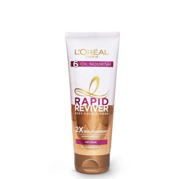 L'Oreal Paris Deep Conditioner, With Micro-Oils, Deeply Nourishes Dry Hair, No-Leave In Time, Rapid Reviver 6 Oil Nourish, 180ml - Fast Shipping to USA & Canada