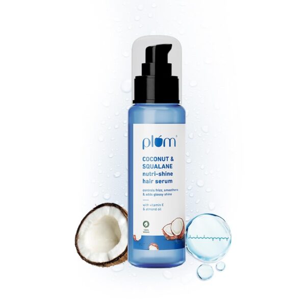 Plum Coconut & Squalane Hair Serum | For Dull, Dry and Frizzy Hair | with Vitamin E and Almond Oil I Coconut-Vanilla Fragrance I Hair Serum for Women & Men I 75ml - Fast Shipping to USA & Canada