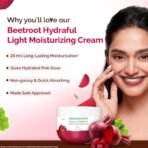 Mamaearth Beetroot Hydraful Light Moisturizing Cream with Beetroot & Hyaluronic Acid | For Hydrated Pink Glow | For Face, Hand & Body | 24H Moisturization | Quick Absorbing | Non-Greasy | Soft Moisturizer | 200 g - Fast Shipping to USA & Canada - Image 4