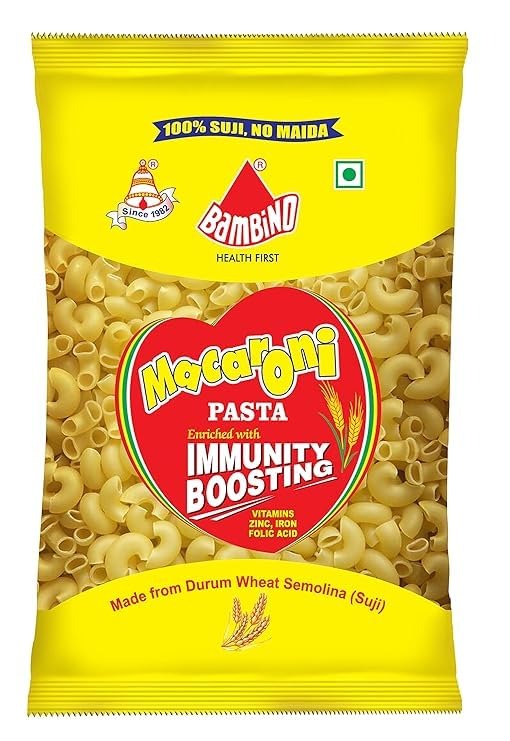 Bambino Pasta Macroni| 100% Suji, No Maida| 800 Gm Each| Pack of 2| 1600 Gm - Fast Shipping to USA & Canada