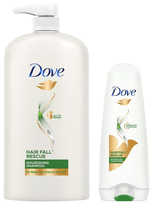 Dove Hair Fall Rescue Shampoo, 1L & Hair Fall Rescue Conditioner, 180ml - Fast Shipping to USA & Canada