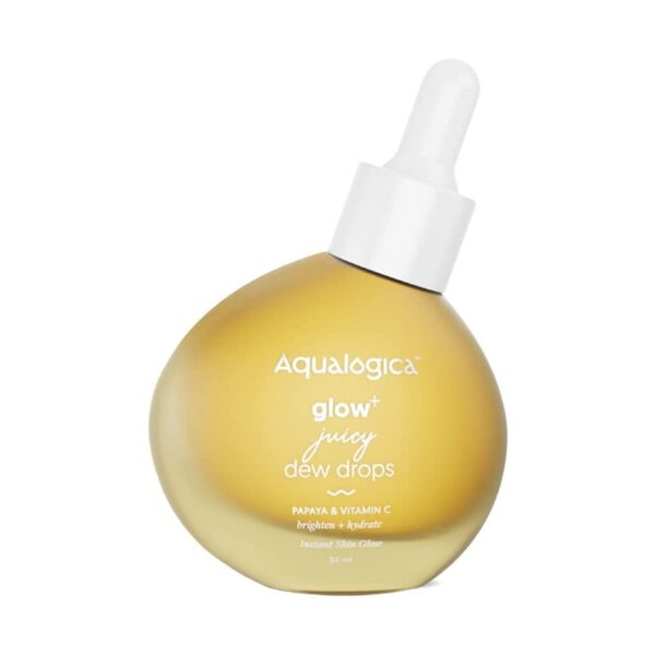 Aqualogica Glow+ Juicy Dew Drops Illuminating Serum for Instant Glow for Men & Women - with Papaya & Vitamin C -For Glowing, Oily & Dry Skin 30ml - Fast Shipping to USA & Canada