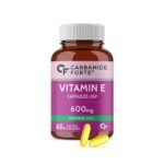 Carbamide Forte 600 mg Vitamin E Capsules for Face and Hair | 100% Natural Vitamin E Supplement with Vitamin E Oil | Paraben Free - 120 Capsules - Fast Shipping to USA
