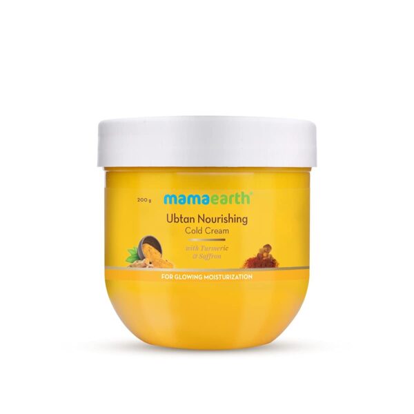 Mamaearth Ubtan Nourishing Cold Cream with Turmeric & Saffron | For Glowing Moisturization | Nourishes Skin | 200 g - Fast Shipping to USA & Canada