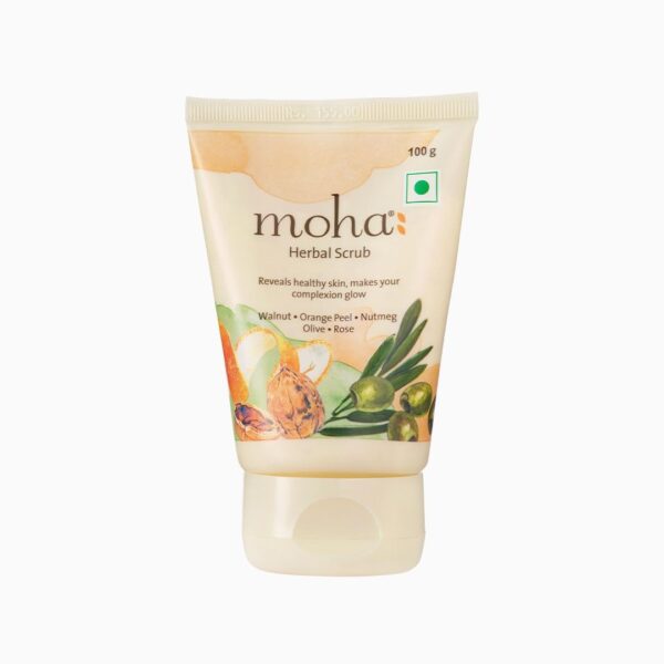 moha: Herbal Scrub (100 GM) | Face Scrub | Blend Of Walnut, Orange Peel & Oilve Oil for Skin Brightening, Exfoliate Face, For All Skin Type (Pack Of 1) - Fast Shipping to USA & Canada