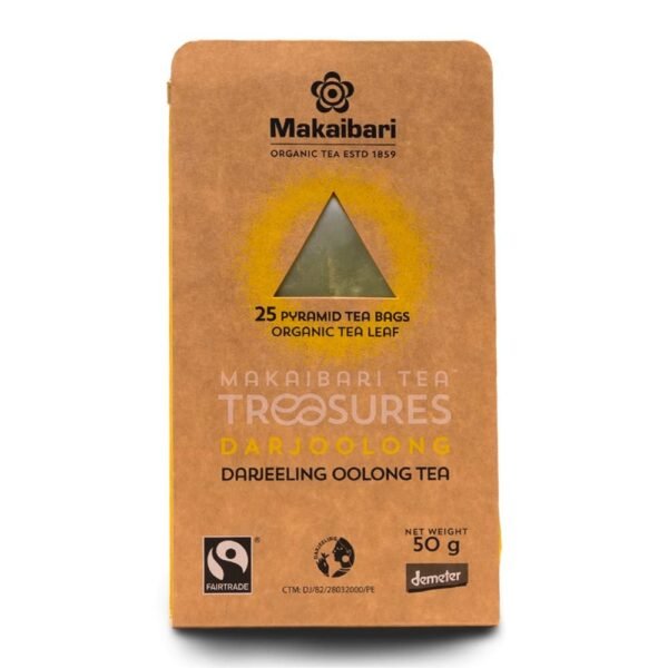 Makaibari Tea Treasures Darjoolong Tea Bags| USDA Certified Organic Darjeeling Tea | 100% Natural Detox Tea | Oolong Tea Loose Leaf | Semi-Fermented Whole Leaf Oolong Tea Bag |25 Pcs - Fast Shipping to USA & Canada