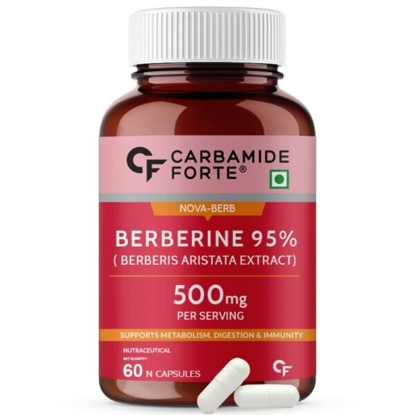 Carbamide Forte Berberis Berberine 95% with Milk Thistle & Cinnamon | Berberine Capsules 500 mg | Berberine Supplements | 60 Veg Capsule - Fast Shipping to USA