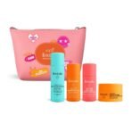FoxTale On The Glow Travel Kit|Vitamin C, Niacinamide & Peptides|Brightening & Hydrating Skincare Set|For Glowing Skin|Travel Pouch Included|Pack Of 3|Travel Friendly|Pocket Friendly|Gift - Fast Shipping to USA & Canada
