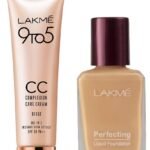 LAKME Perfecting Liquid Foundation, Pearl, Long Lasting, Waterproof, Full Coverage, 27ml & 9 To 5 CC Cream Mini, 01 - Beige, Light Face Makeup With Natural Coverage, Spf 30, 9g - Fast Shipping to USA & Canada