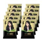 Nisha Quick Hair Color, 5 Minute Hair Color for Women & Men, Ammonia Free Henna Based Hair Colour, 100% Gray Coverage, Black Hair Dye, Natural Black Hair Color (10g Pack of 10) - Fast Shipping to USA & Canada - Image 2