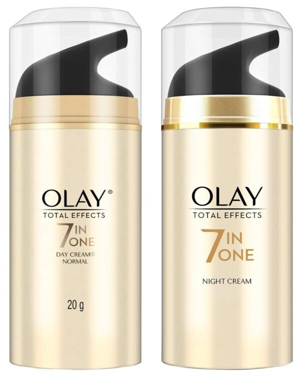 Olay Day Cream Total Effects 7 in 1, Anti-Ageing Moisturiser, 20g And Olay Night Cream Total Effects 7 in 1, Anti-Ageing Moisturiser, 20g - Fast Shipping to USA & Canada
