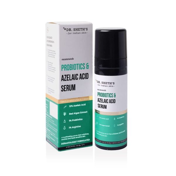 Dr. Sheth's Probiotics & Azelaic Acid Serum For Highly Sensitive Skin | Improves Skin Texture & Reduces Irritation | Lightweight & Non-Greasy | For Women & Men | 30 mL - Fast Shipping to USA