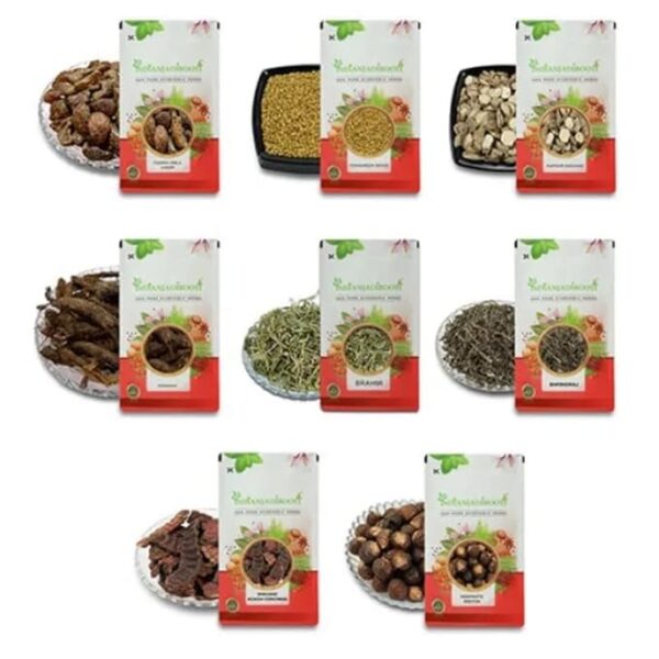 IndianJadiBooti Hair Pack (Reetha, Amla, Shikakai, Bhringraj, Brahmi, Jatamansi, Kapoor Kachri, Methi Dana) [Each 50 Grams], Powder - Fast Shipping to USA & Canada