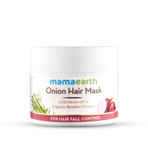 Mamaearth Onion Hair Mask For Men And Women 200 Millilitre - With Onion Oil & Organic Bamboo Vinegar - Damaged Hair & Hair Fall Control, Bamboo - Fast Shipping to USA & Canada